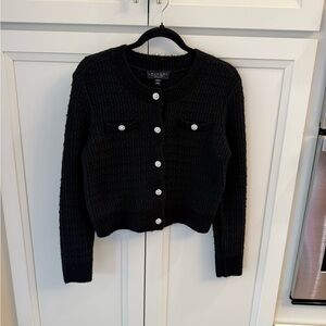 Laundry By Shelli Segal Black Cardigan with Button Details